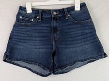 Levis A-Line Denim Shorts Dark Blue Size 28 Women's Classic 5-Pocket