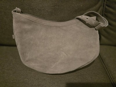The Sak Gray Crescent Shoulder Bag, Zip Closure, Lined, Inner Pockets, Strap