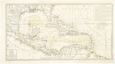 1780 Buache / Dezauche Map and Chart of the Caribbean, Gulf of Mexico 36 x 20 in