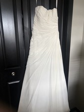 David's Bridal Ivory Strapless Ruched A-Line Full-Length Dress 6 V3540
