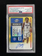 2020-21 Contenders Optic Rookie Ticket Gold Tyrese Maxey /10 PSA Auto 10 999