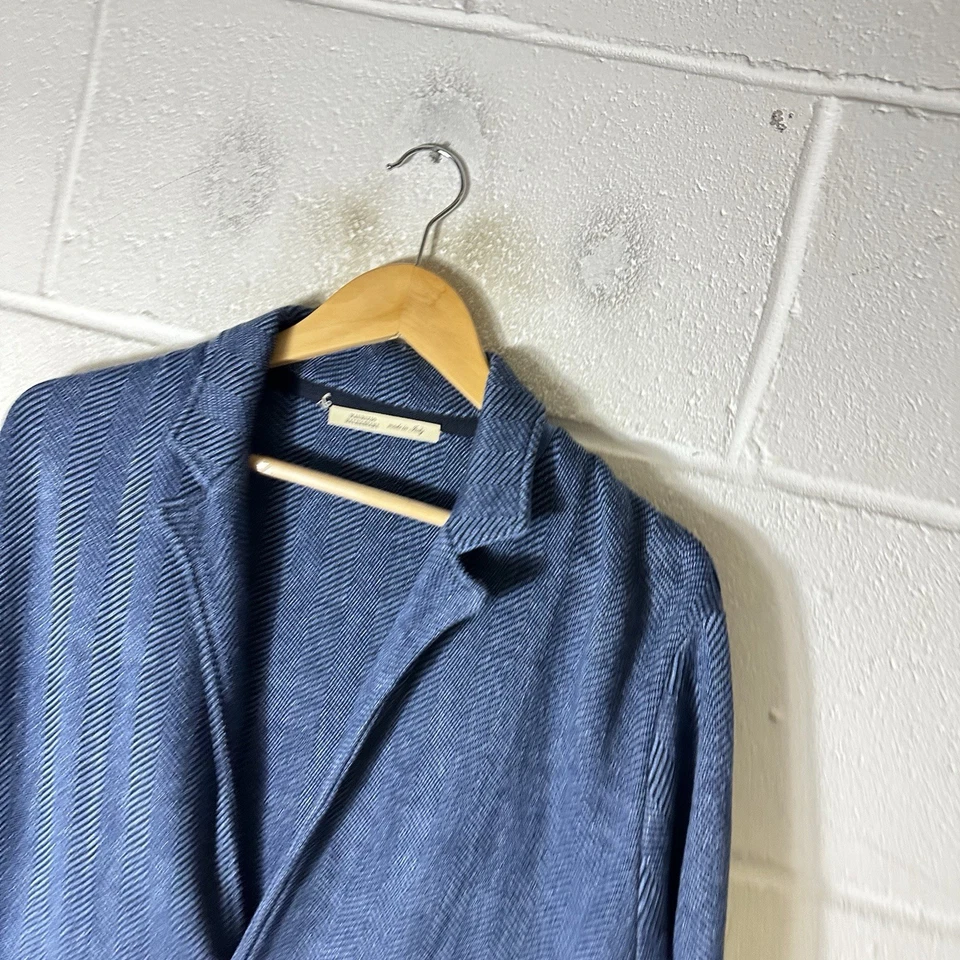 Chaqueta Maurizio Baldassari Para Hombre 52 Azul Lino Seda Chaqueta Brera Italia Blazer Foto 2 de 4