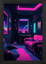 Póster de arte de pared enmarcado configuración de juegos impresión en lienzo imagen