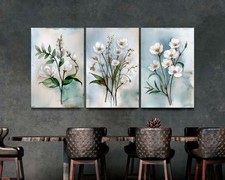 Watercolor Botanical Canvas Art Print Set