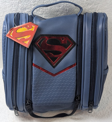 NWT LOUNGEFLY Bioworld Superman Blue Toiletry, Shaving Bag (Brand New)