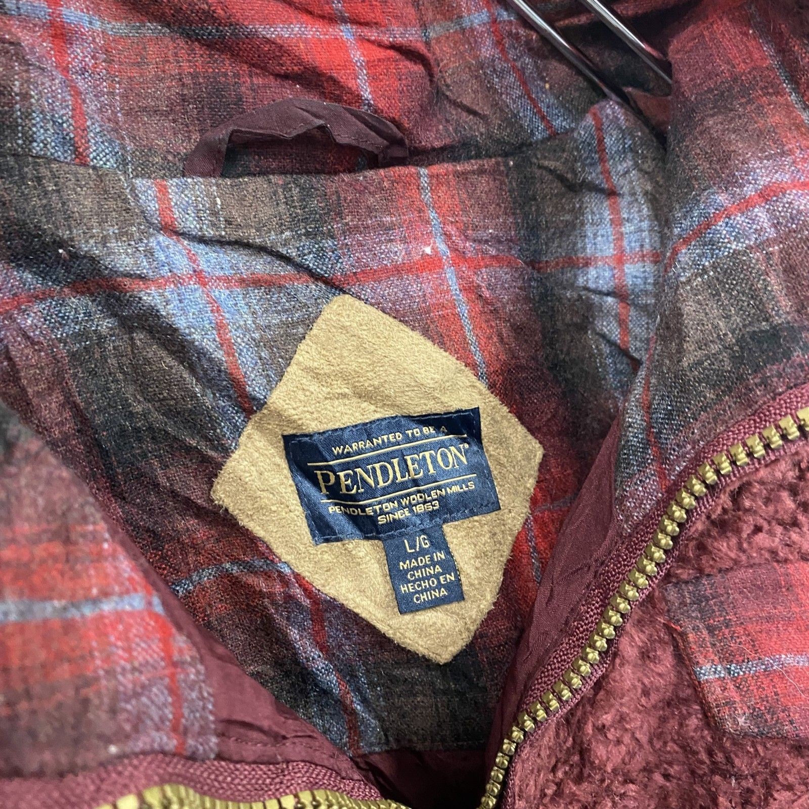 Pendleton Full Zip Fleece Jacket Check Pattern Me… - image 5