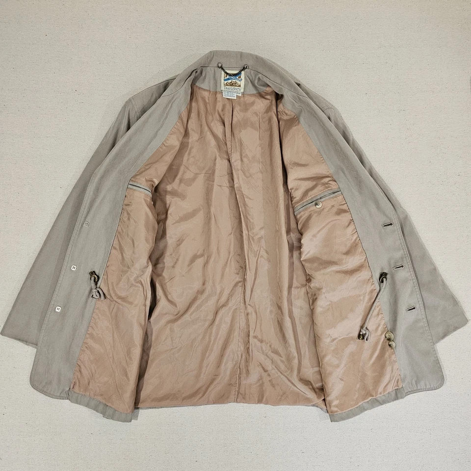 TravelSmith Jacket Mens Large Beige Lightweight Barn Coat Blazer Utility Safari - Image 4 of 4