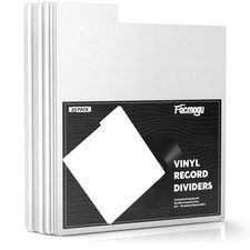 20PCS White Vinyl Record Dividers, 12, Reusable, Writable, LP Album Organizer
