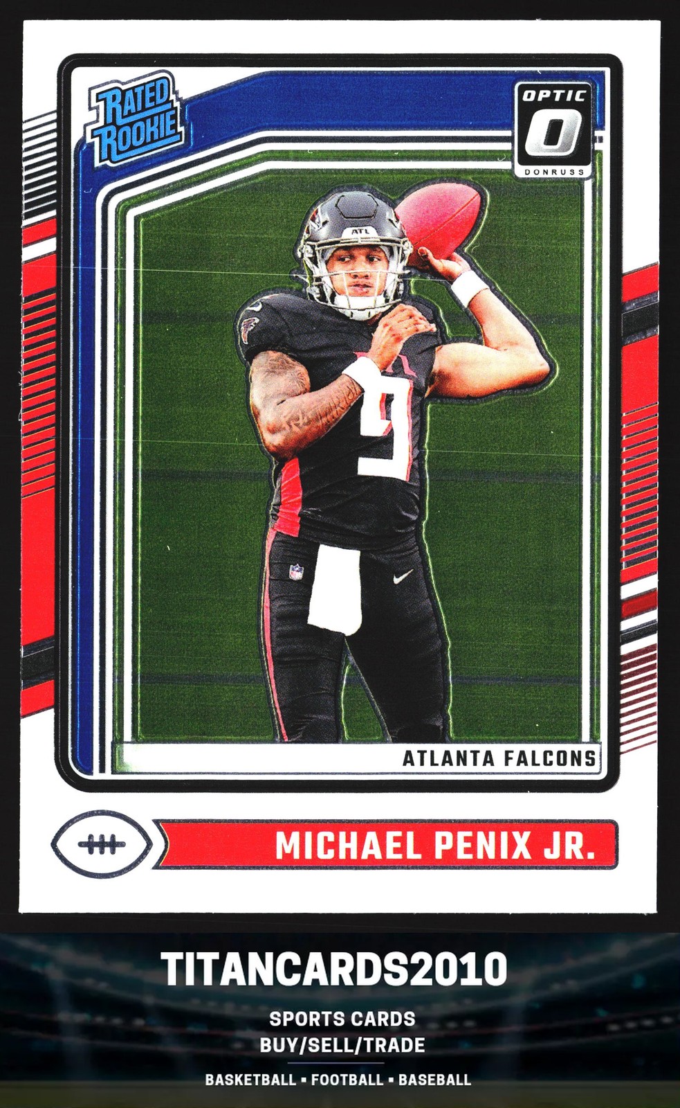 Michael Penix Jr. 2024 Donruss Optic Rated Rookie RC Atlanta Falcons #279