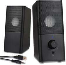 USB Powered PC Desktop Computer Gaming Speakers Volume Control 3.5mm AUX Laptop