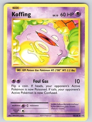 Koffing 50/108 Uncommon Evolutions Pokemon Lightly Played