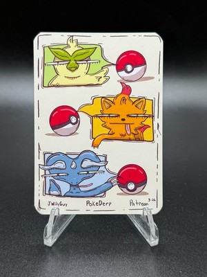 Pokederp Patreon Exclusive - New Starters 3-26 - Fan Art  Card