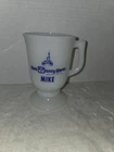 Vintage Walt Disney World "Mike" White Milk Glass Footed Coffee Cup Mug