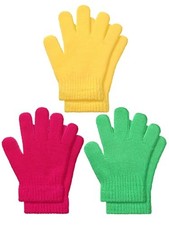 EBOOT Kids Winter Knit Gloves 3 Pairs Full Finger Mittens Ages 1-11