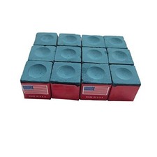 Master Billiard/Pool Cue Chalk Box, 12 Cubes Blue
