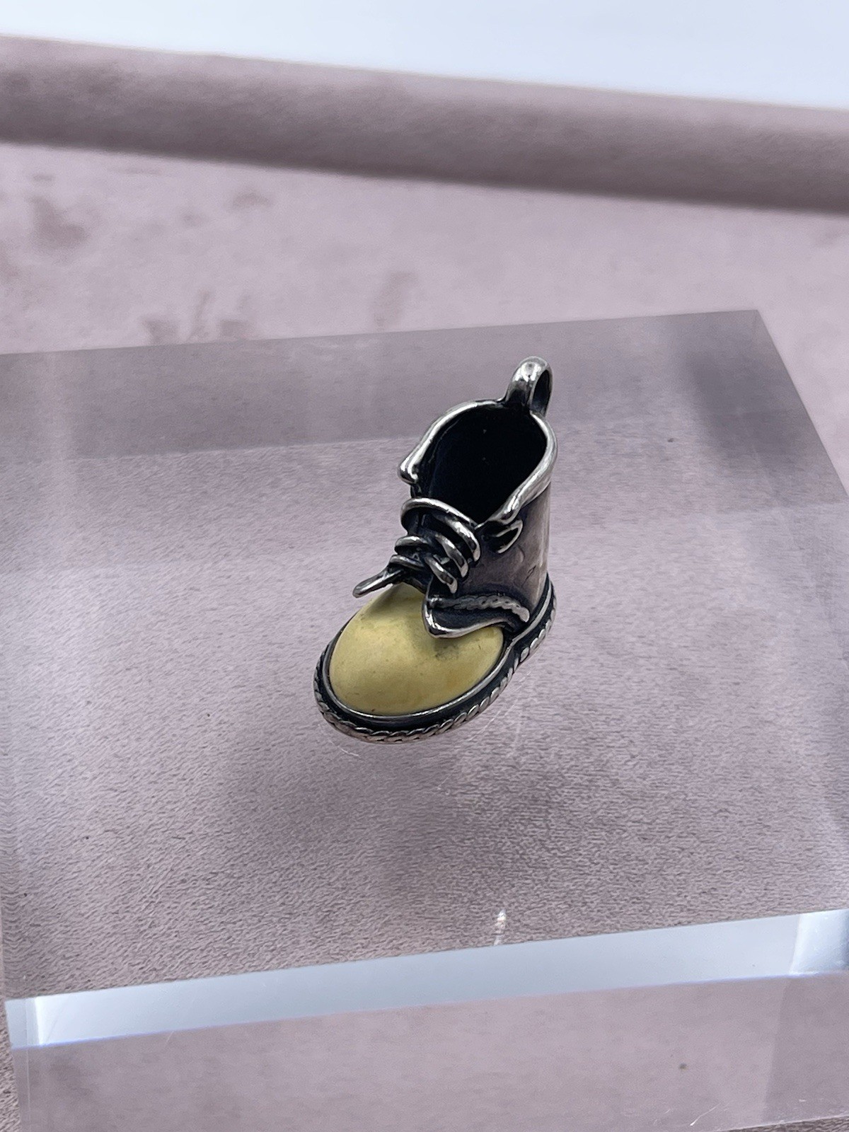 Vintage Authentic Solid Boot 925 Sterling Silver … - image 4