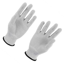 Silver 1Pair L Size Conductive Fiber Electrode Glove For Electric Massage Tool