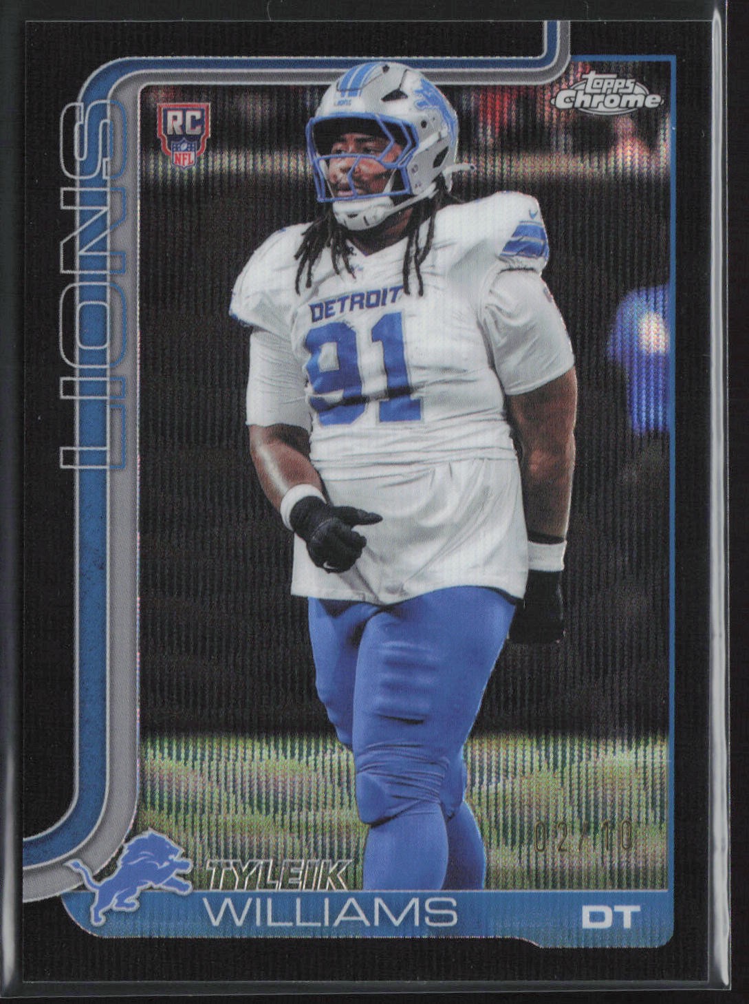 2025 Topps Chrome #364 Tyleik Williams Black Wave Refractor #/10 Rookie RC
