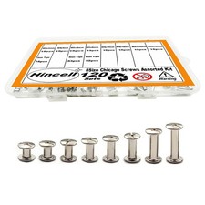 120sets Chicago Screws Kit, 8 Sizes Screw M5 4,5,6,8,10,12,15,18, Silver