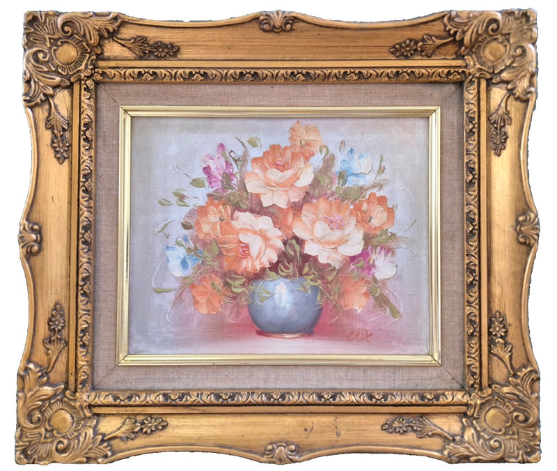 ROBERT COX (1934-2001), Floral Still Life, 8" by 10", Orig. Oil / Panel
