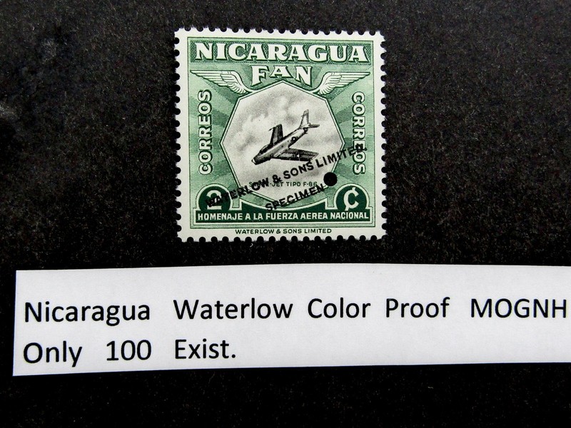 nystamps Nicaragua Stamp Waterlow Color Proof MNH Only 100 Exist €300 U26y670