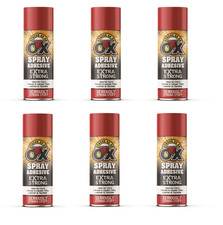 6 x Adhesive Glue Spray for Foam Art Card Carpet Tile Craft Fabric Paper 500ml