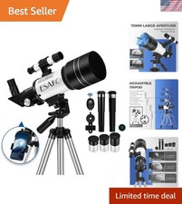 Kids Telescope 70mm Aperture Portable Telescope with Eyepieces Phone Adapter