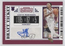 2019 Contenders Draft Picks College Ticket Blue Foil Justin Robinson Auto 0v9m