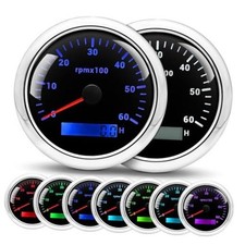 Tachometer 6000 Rpm 3-38 85mm For 1-8 Cylinder Gas Diesel 6k Rpm Bl Wh Tachometer 6000 Rpm 3-38 85mm For 1-8 Cylinder Gas Diesel 6k Rpm Bl Wh