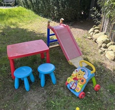 Kinderpaket Rutsche Tisch Hocker Lauflernwagen VTech