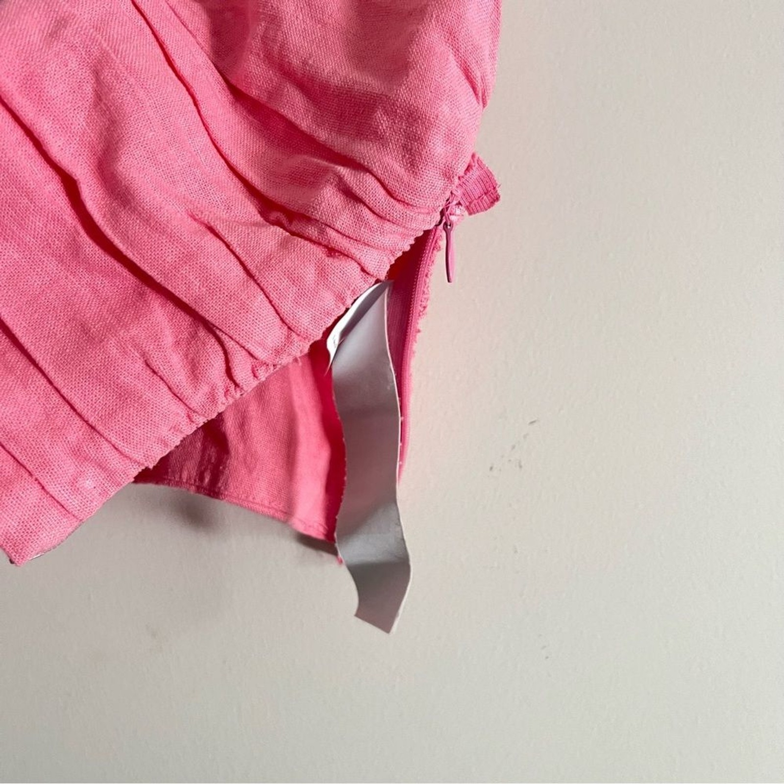 Zara Pink Linen Blend Halter Tie neck Boho Crop Top NWT Womens Size X-Small thumbnail 3