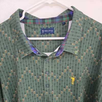 William Murray Polo Shirt Mens 2XL Hold My Beer Golf Performance Stretch Green
