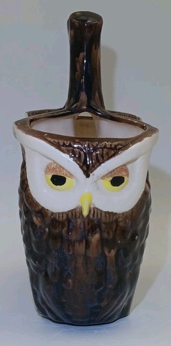 Fioriera gufo doppio vaso vintage marrone ceramica albero corteccia design decorazione spedizione veloce! - Foto 2 di 9