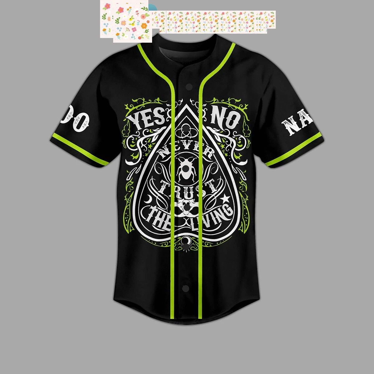 Beetlejuice Never Trust The Living Personalized Baseball Jersey