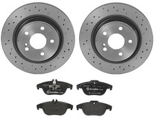 Brembo Xtra Rear Brake Kit Disc Rotors Low-met Pads For Mb W204 W212 C207 A207
