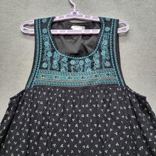 American Eagle Outfitters Women Dress XL Black Floral Boho Embroidered