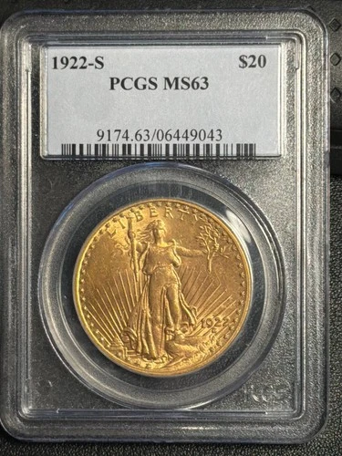 1922 S Saint Gaudens Double Eagle PCGS MS-63