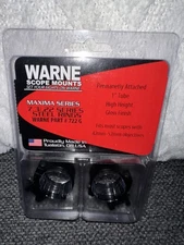 Warne Scope Rings 7.3/.22 Series Perm 1" High Height Matte Finish #722 G 42-52mm