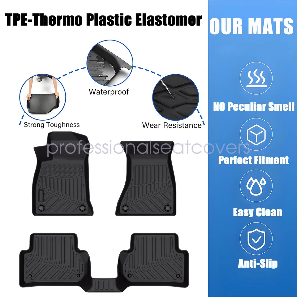 Alfombrillas forro 3x para Audi A4/A4 Quattro/A4 Allroad/S4 TPE 2017-2021 2 filas Foto 3 de 4