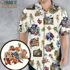 80S Famous Cartoon Characters Pattern Hawaiian Shirt