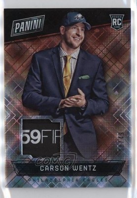 2016 Panini National Convention Rookie Relics Hyperfoil 8/49 Carson Wentz RC k5l