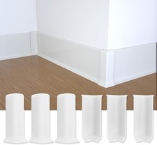 COUKIU Self Adhesive Baseboard Corner Blocks, 4inch Width , White