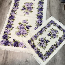 Bath Towels by Sayco Purple Towels Print Towel Bath & Hand Towel Set Vintage