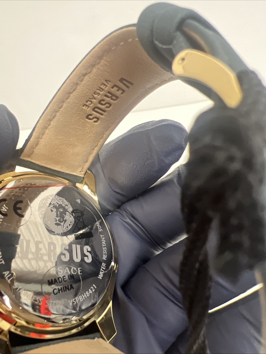 Versus Versace Mens Chrono Lion Gold 44mm Leather Strap  display picture 3