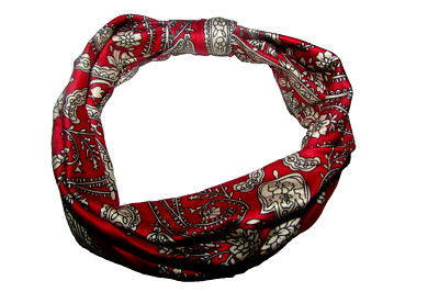 Boho Knotted Headbands Stretch Cotton Blend Yoga Running, red PRICE EACH (D)