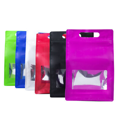 50 Color with Clear Window and Handle Stand Up Self Seal Bags Food Packaging