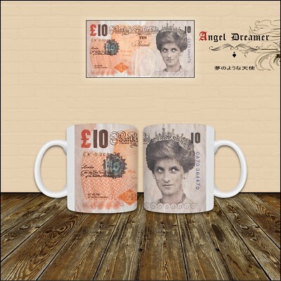 MUG TASSE Banknote von Banksy Lady Di Street Art Urban Di Faced Tenner