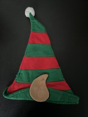Christmas Elf Striped Hat with Ears New -B8