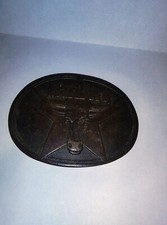 Vintage Marlboro Solid Brass Metal Belt Buckle Phillip Morris 1987