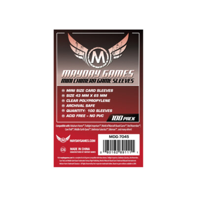 Mini Chimera Game Sleeves (100) - 43 x 65mm (rot) -7045